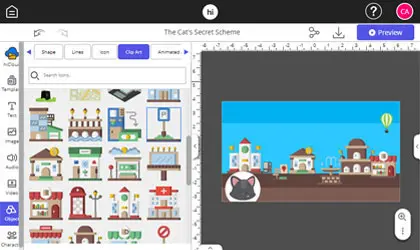 hicreo.com feature providing a vast collection of icons and clipart to enhance presentations