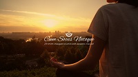 Thumbnail image for a eLearning course featuring a woman sitting and meditating during sunset.