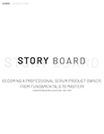 Storyboard template that titled 'Becoming a Professional Scrum Product Owner'