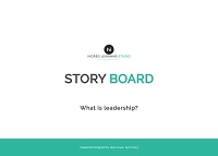 Storyboard template with white background titled 'Storyboard - What is leadership'